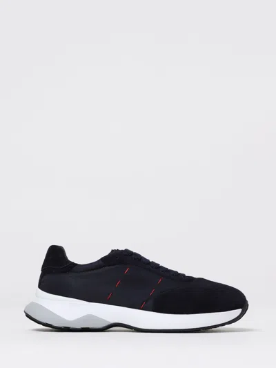Kiton Perforated Fabric Slip-on Sneakers In Nero