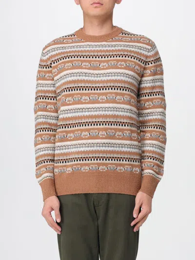 Ballantyne R Neck Pullover In Brown