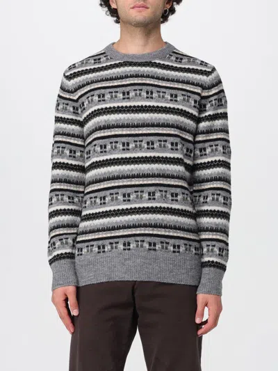 Ballantyne Fair Isle Pattern Wool Blend Sweater In Gray