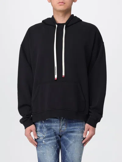Dsquared2 Cotton Sweatshirt With Drawstring In Black