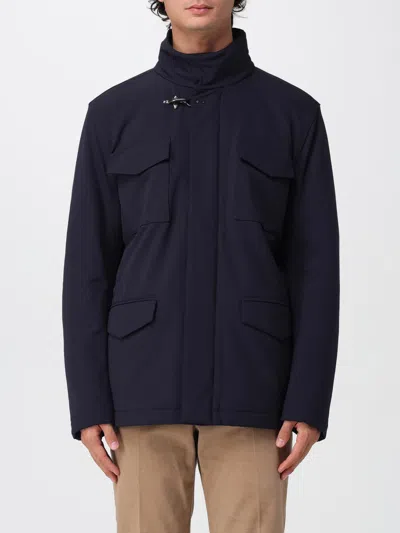 Fay Field Urban Jersey Coat In Blue