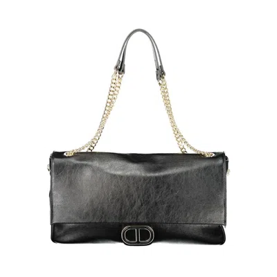Twinset Structured Black Minimalist Bag With Timeless Appeal In Black