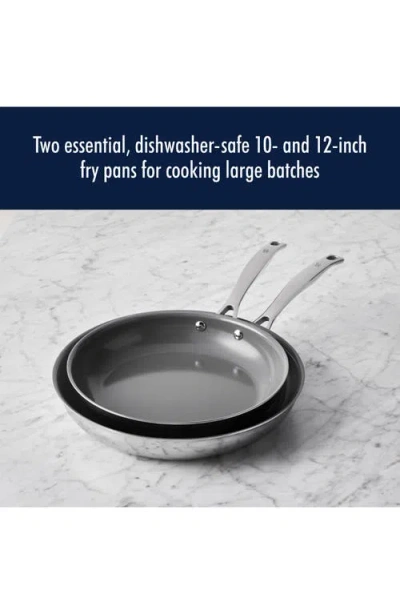 Henckels Cutlery Clad Ceramic Nonstick Pan Set In Silver