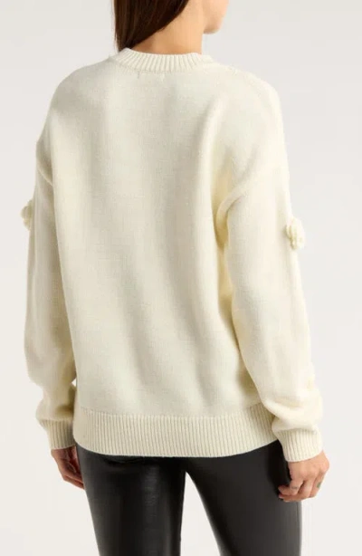 Rdi Appliqué Crewneck Sweater In White