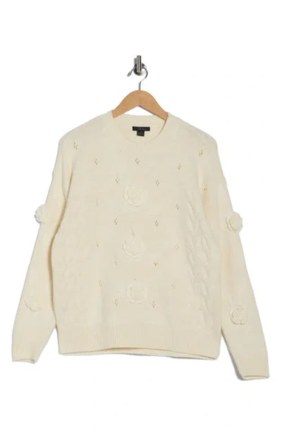 Rdi Appliqué Crewneck Sweater In White