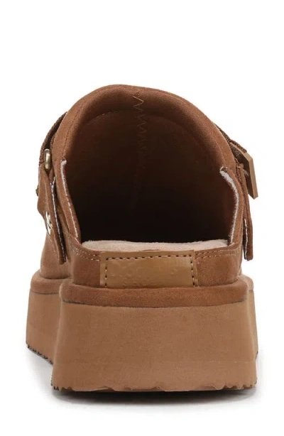 Dr. Scholl's Women's Chill Time Round Toe Platform Mules In Brown