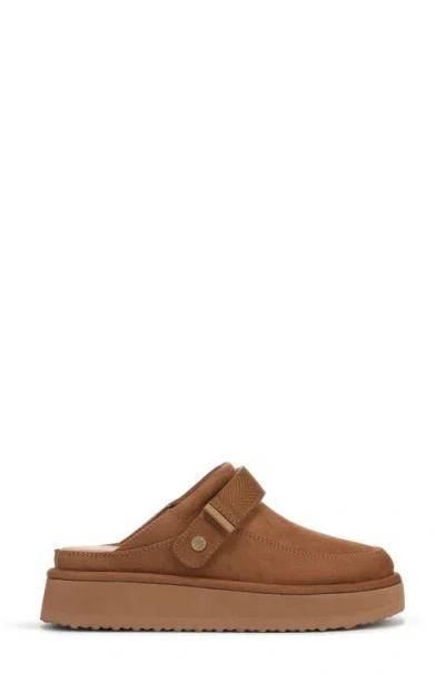 Dr. Scholl's Women's Chill Time Round Toe Platform Mules In Brown