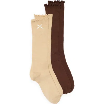Steve Madden 2-pack Lettuce Edge Crew Socks In Multi