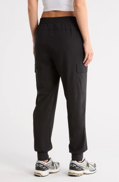 90 Degree By Reflex Warp Power Move Cargo Joggers In Black