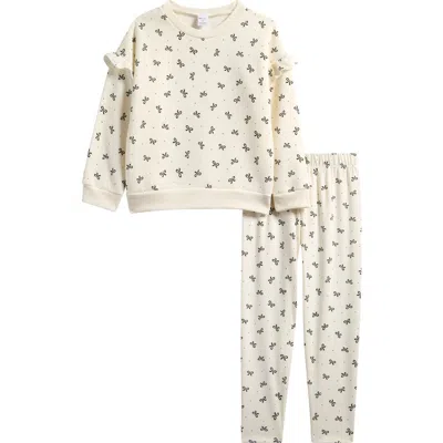 Petit Lem Kids' Print Sweatshirt & Sweatpants Set In Neutral
