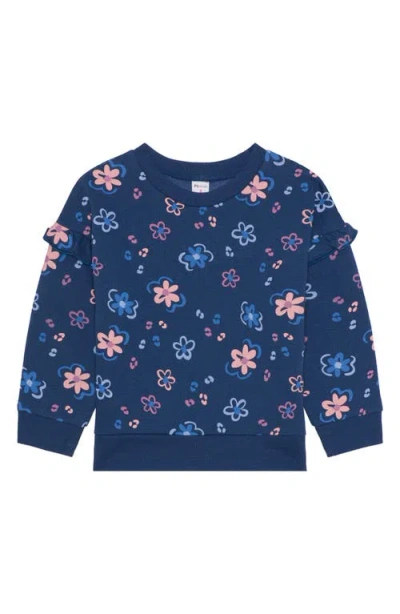 Petit Lem Kids' Print Sweatshirt & Sweatpants Set In Brown