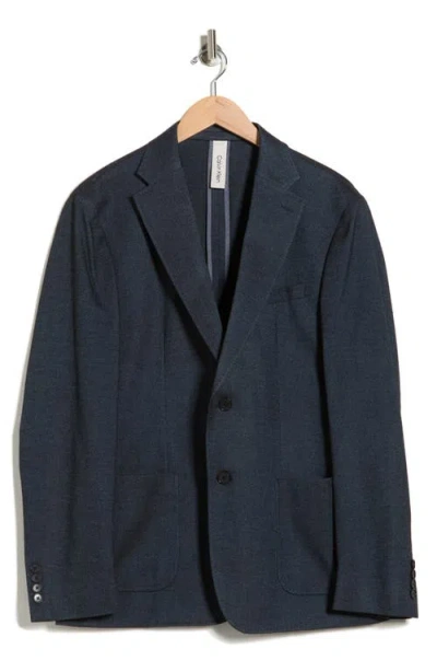Calvin Klein Two Button Notch Lapel Sport Coat In Blue