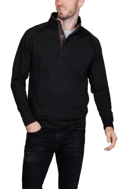 Tailorbyrd Hidden Snap Front Quilted Pullover In Black