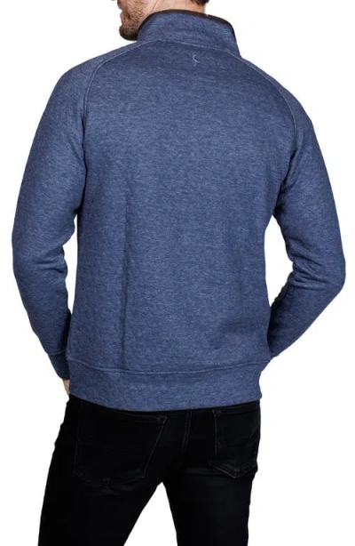 Tailorbyrd Hidden Snap Front Quilted Pullover In Blue
