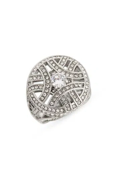 Covet Pavé Deco Woven Ring In Silver