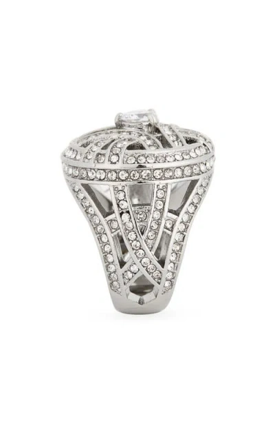 Covet Pavé Deco Woven Ring In Silver