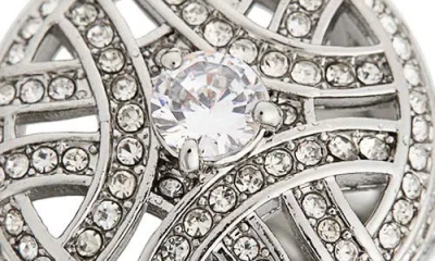 Covet Pavé Deco Woven Ring In Silver