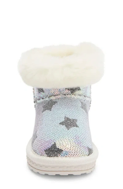 Doe A Dear Sequin Star Faux Fur Lined Boot In Neutral
