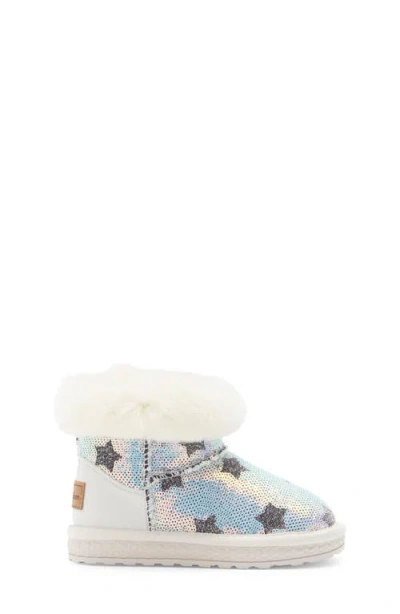 Doe A Dear Sequin Star Faux Fur Lined Boot In Neutral