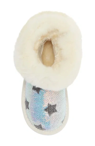 Doe A Dear Sequin Star Faux Fur Lined Boot In Neutral
