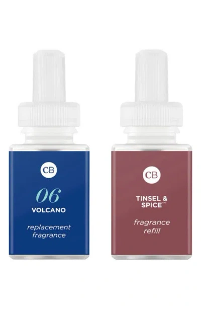 Pura X Capri Blue Volcano & Tinsel & Spice  4 Smart Fragrance Diffuser & Refill Set In Blue