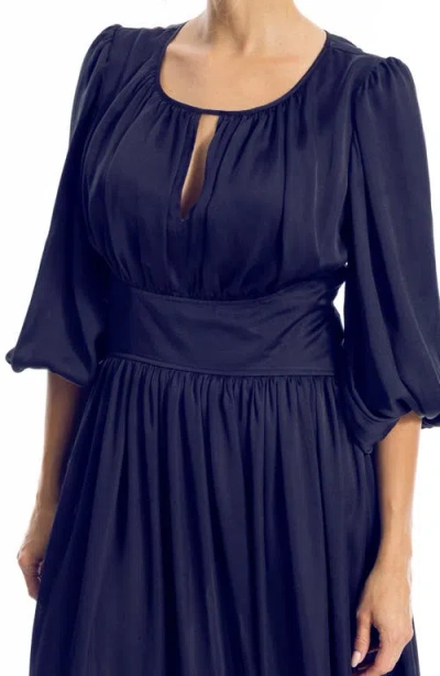 Max Studio Keyhole Balloon Sleeve Maxi Dress In Blue