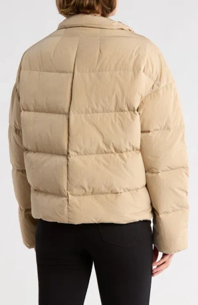 Theory Offset Down Puffer Jacket In Neutral