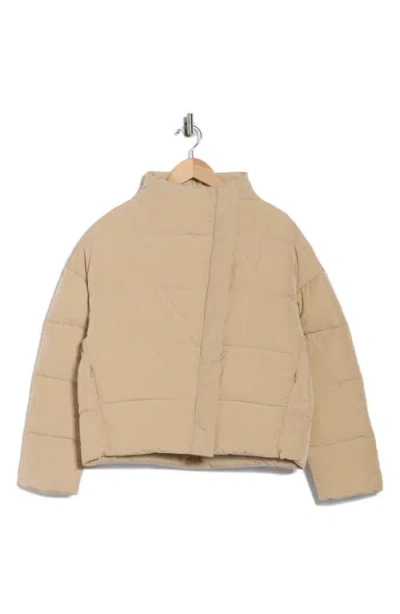 Theory Offset Down Puffer Jacket In Neutral