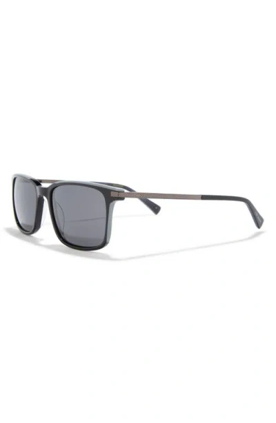 Ted Baker 56mm Polarized Square Sunglasses In Black