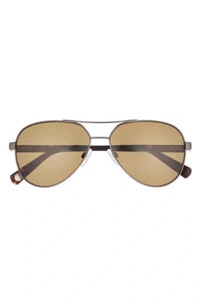 Ted Baker 57mm Polarized Aviator Sunglasses In Green