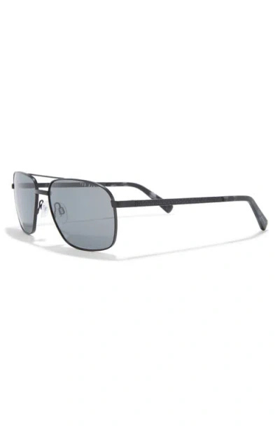 Ted Baker 58mm Polarized Aviator Sunglasses In Gray