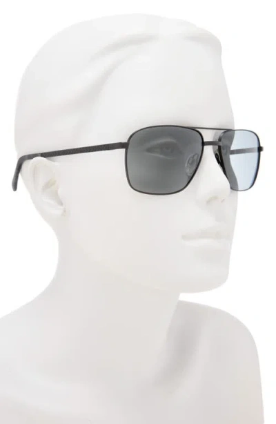 Ted Baker 58mm Polarized Aviator Sunglasses In Gray