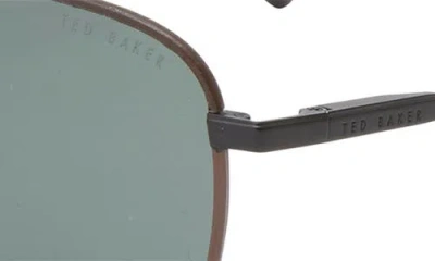 Ted Baker 59mm Polarized Navigator Sunglasses In Gray