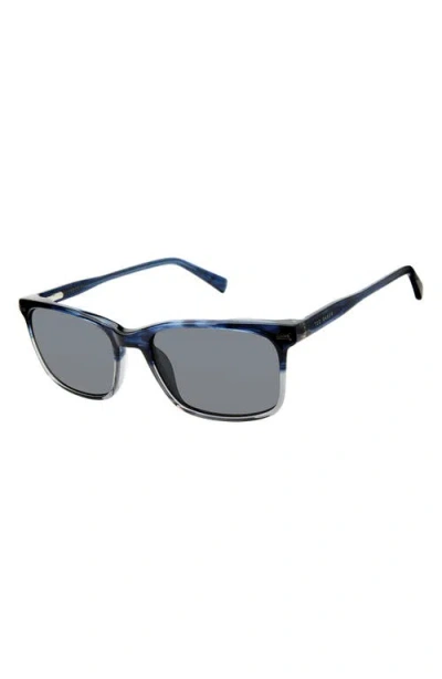 Ted Baker 56mm Polarized Rectangular Sunglasses In Blue