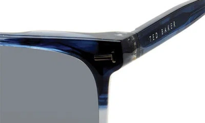 Ted Baker 56mm Polarized Rectangular Sunglasses In Blue