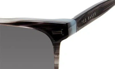 Ted Baker 56mm Polarized Rectangular Sunglasses In Black