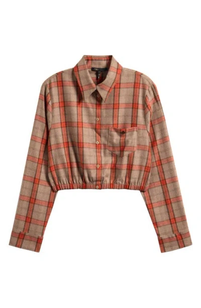 Maje Cavellino Button Front Crop Top In Multi