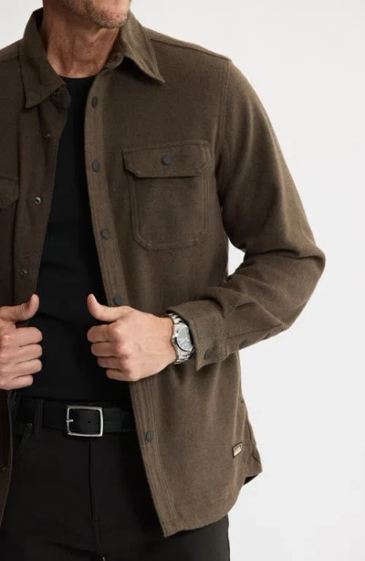 Jachs Brushed Button Front Jacket In Brown