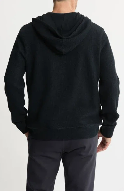 Jachs Textured Knit Hooded Pullover In Black