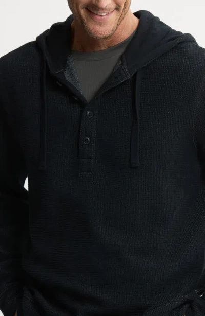 Jachs Textured Knit Hooded Pullover In Black
