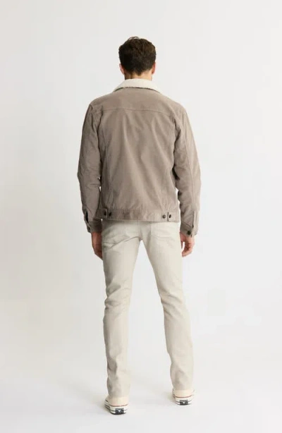 Jachs Corduroy Faux Shearling Lined Trucker Jacket In White