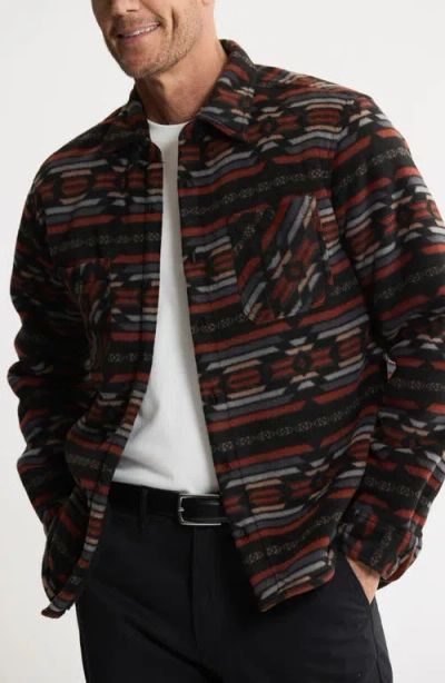 Jachs Geometric Jacquard Faux Shearling Lined Jacket In Multi