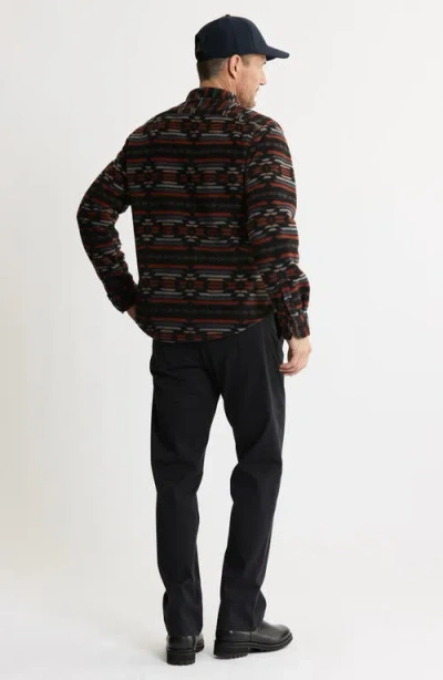 Jachs Geometric Jacquard Faux Shearling Lined Jacket In Multi