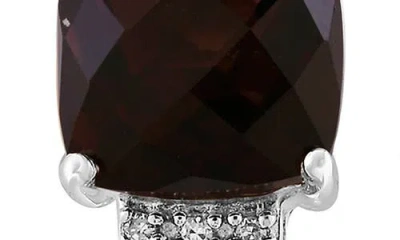 Effy Sterling Silver Smoky Quartz & Diamond Hoop Earrings In Brown