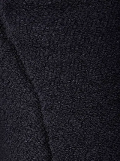 Alberta Ferretti Asymmetric Wool Blend Jacket With High Neck In Blue