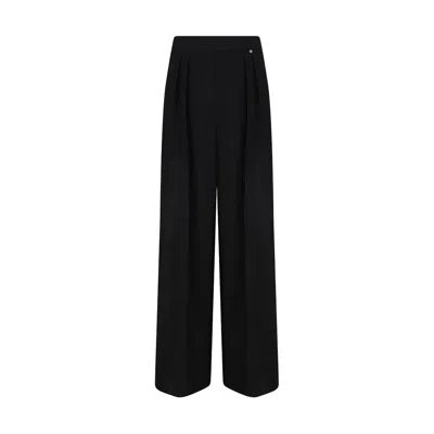 Nissa Pleated-front Wide-leg Trousers In Black