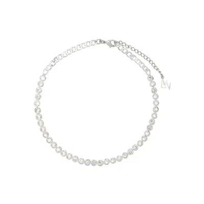 Lavani Jewels Women's Grey / White Riviere Victoire Silver Necklace In Silver