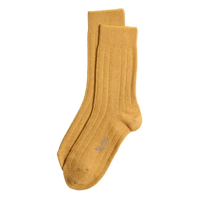 Stems Luxe Merino Wool Blend Crew Socks In Gold