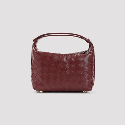 Bottega Veneta Women Brick Nappa Leather Mini Wallace Handbag In Burgundy