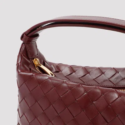 Bottega Veneta Women Brick Nappa Leather Mini Wallace Handbag In Burgundy